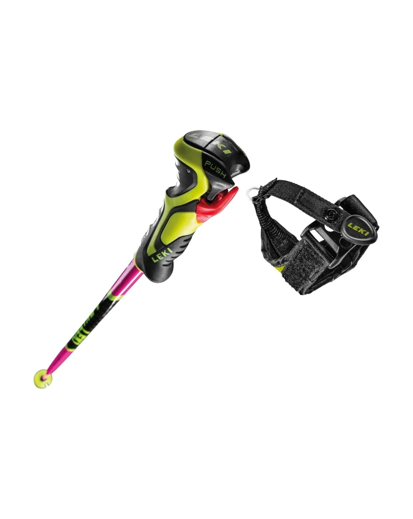 Leki WCR Lite SL 3D Ski Poles - Pink/Yellow