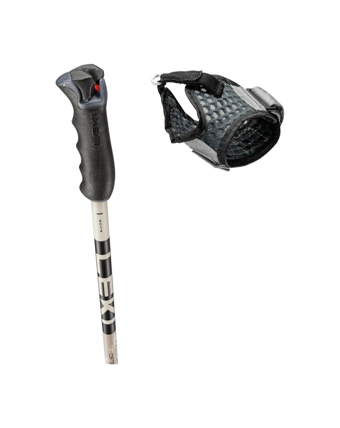 Leki Detect S Vario 110-140 Ski Poles -Warm Grey/Black