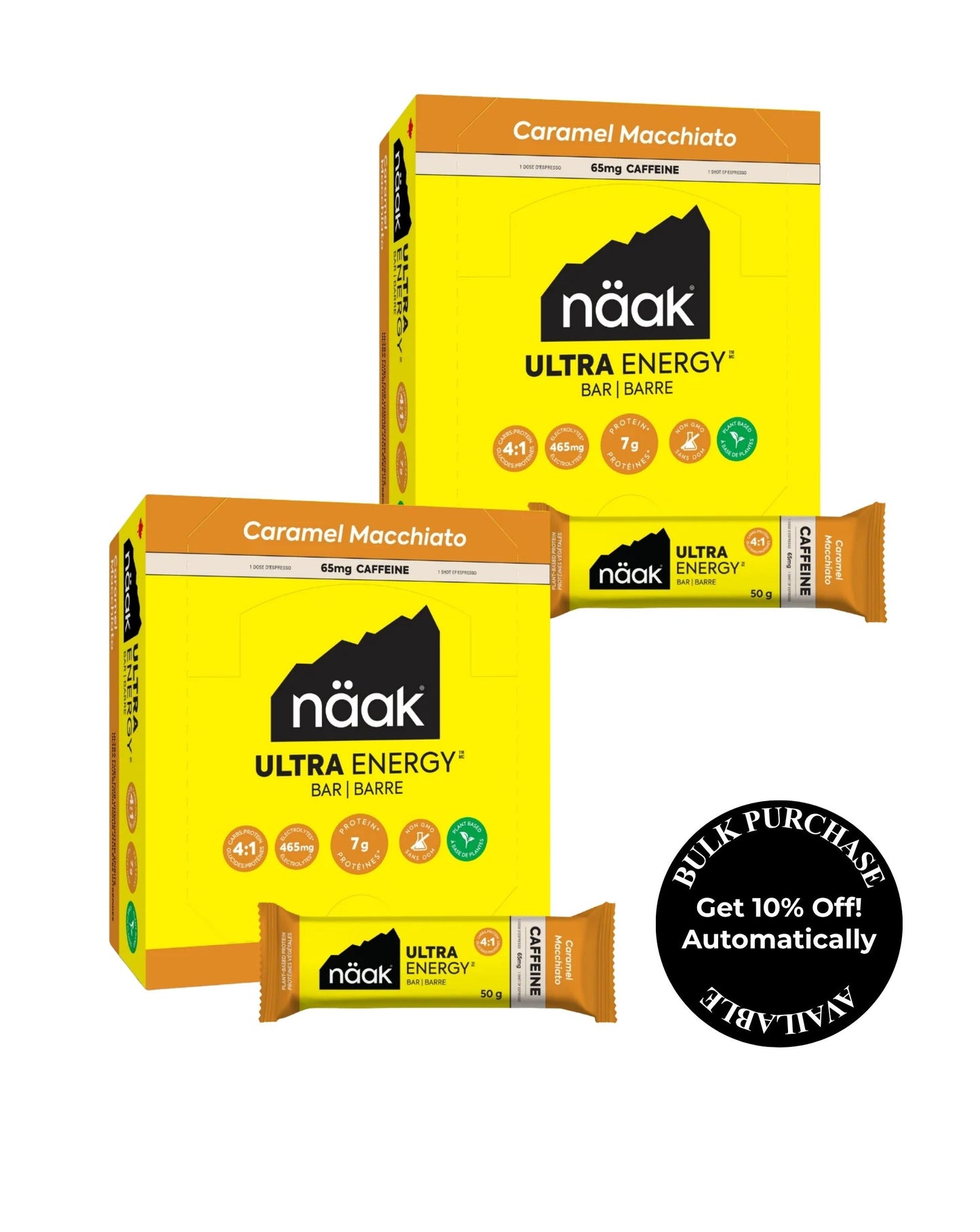Naak Ultra Energy Bar + Caffeine - Caramel Macchiato