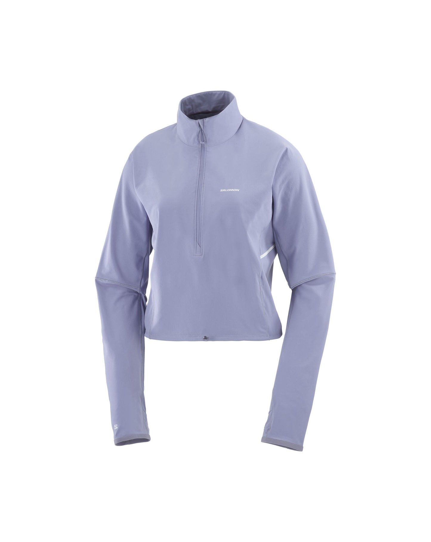 Salomon Women's Sense Aero Hybrid Crop Pullover - Blue Granite