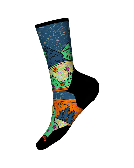 Smartwool Women's Trail Run Targeted Cushioning Mountain Print Crew Socks