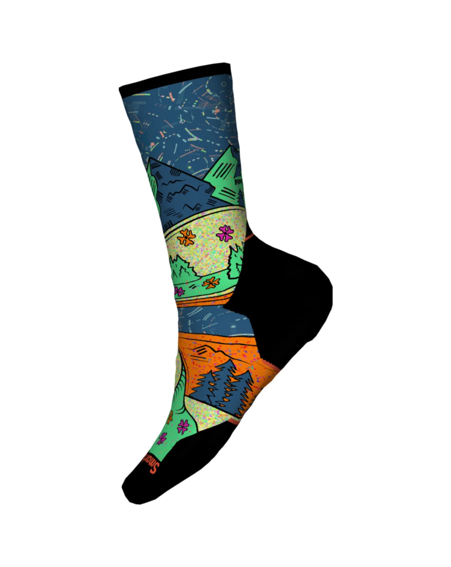 Smartwool Women's Trail Run Targeted Cushion Mountain Print Crew Socks