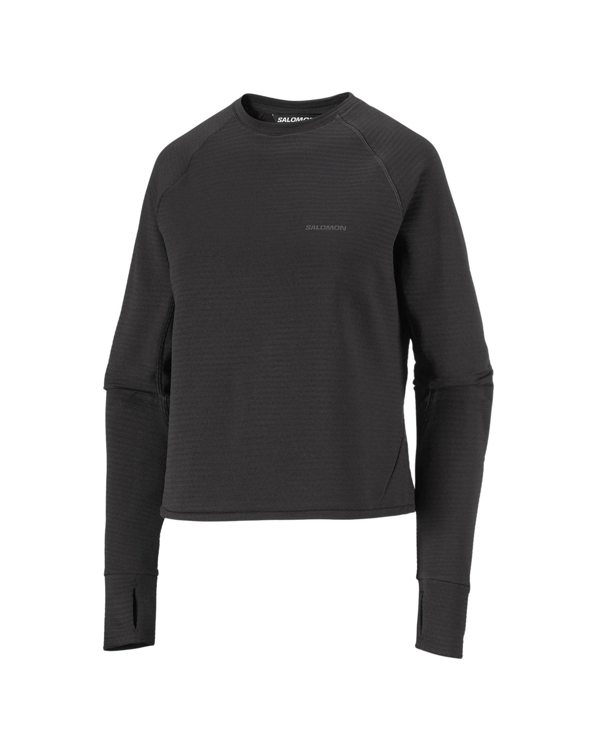 Salomon Essential Lightwarm Womens's Base Layer Crew -Deep Black