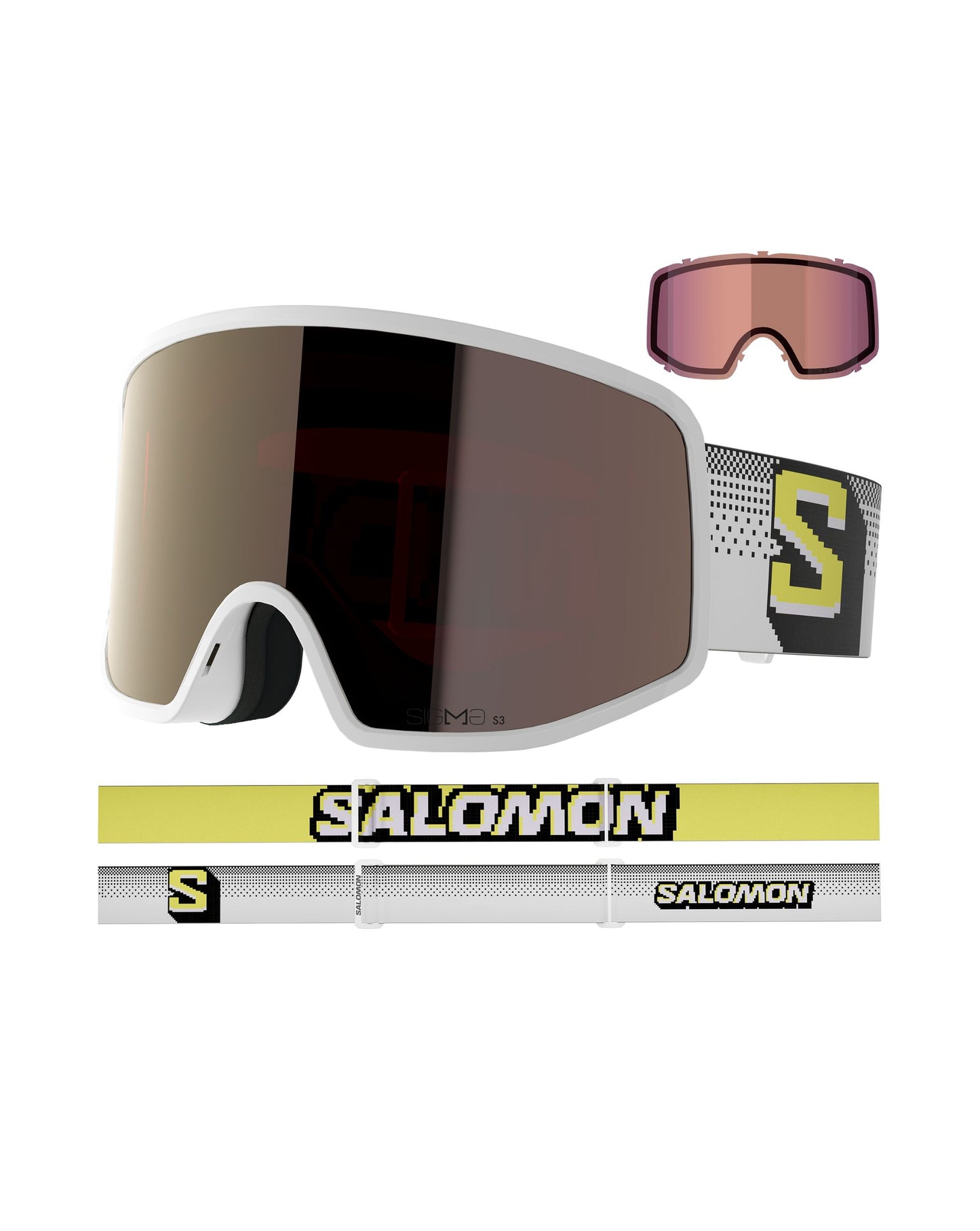 Salomon Sentry Pro Sigma Ski Goggles (and Extra Lens) - White / Gun Metal / Light Blue