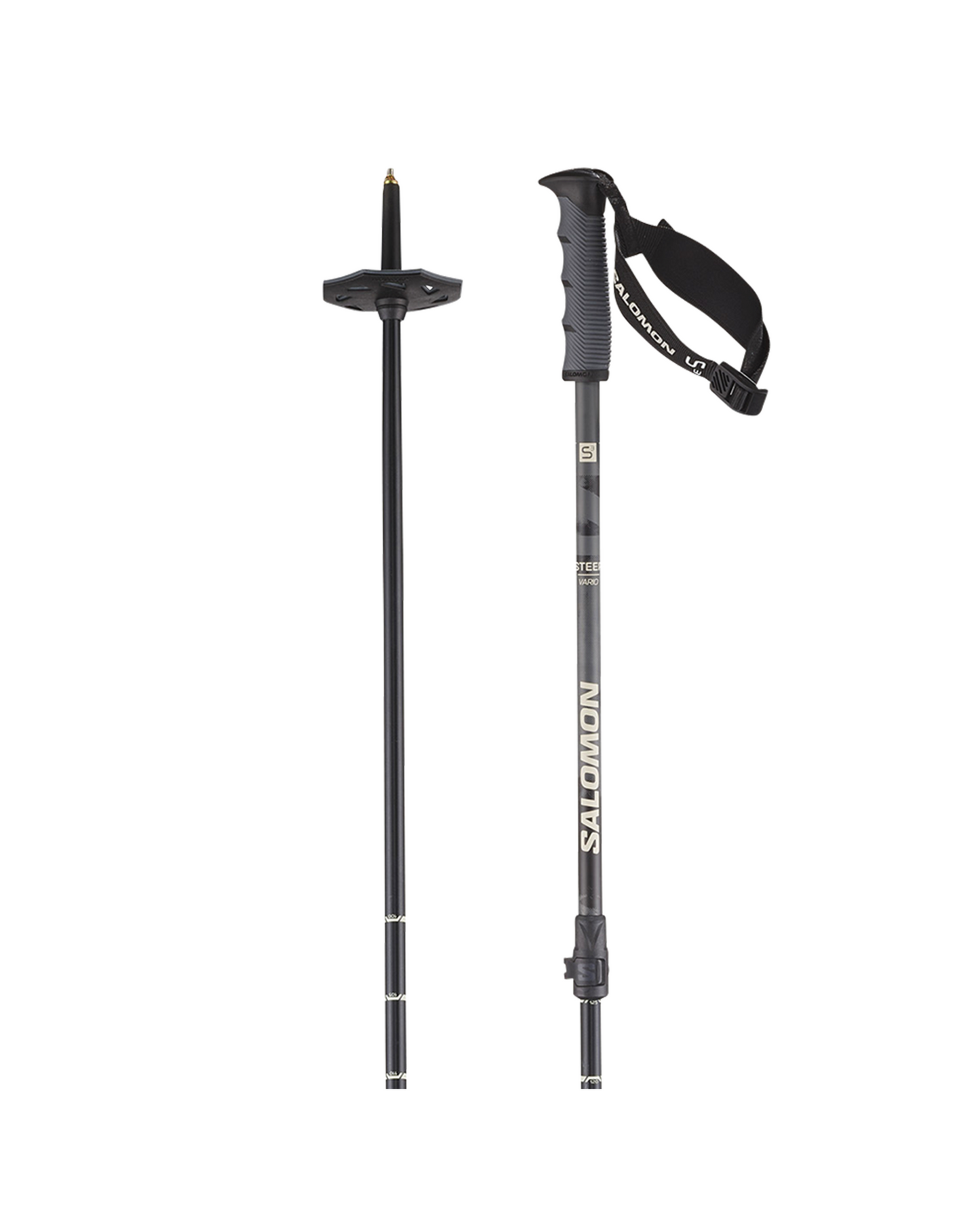 Salomon Steep Vario S3 Ski Poles - Black Ebony