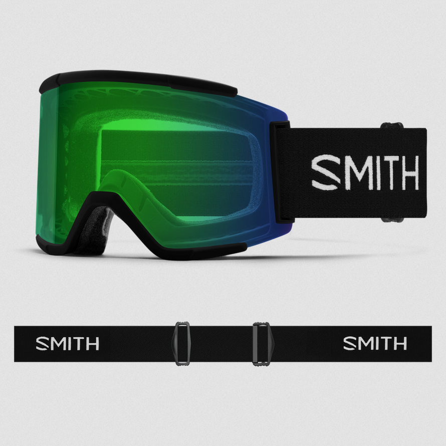 Smith Squad XL Ski Goggles - Black + ChromaPop Everyday Green Mirror Lens