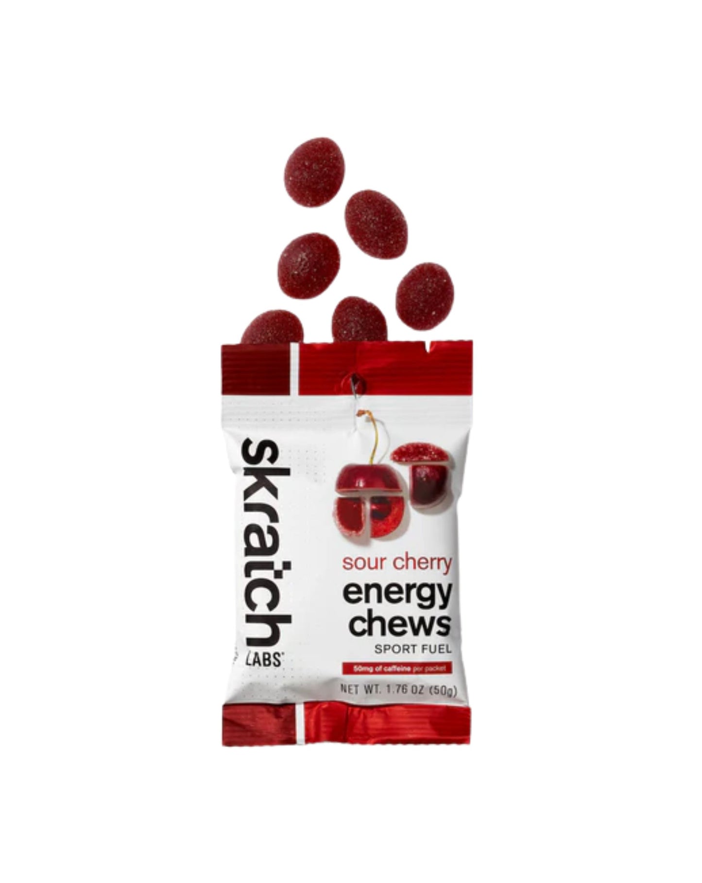 Skratch Labs Energy Chews - Sour Cherry 50g (50mg Caffeine)