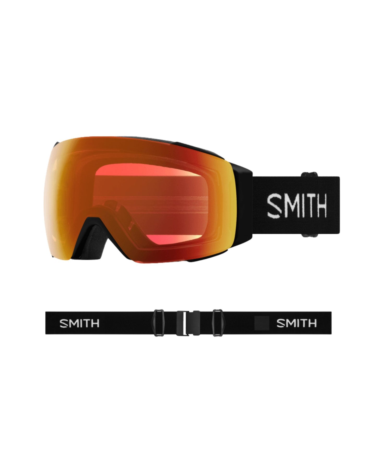 Smith IO Mag Ski Goggles - Black + ChromaPop Everyday Red Mirror Lens