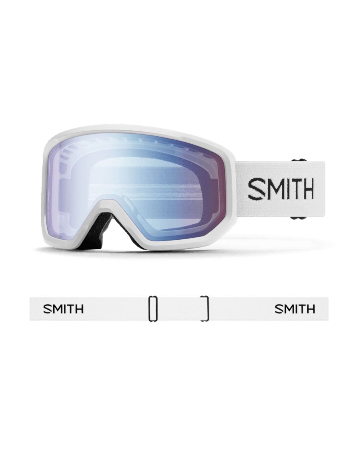 Smith Transfer Ski Goggles - White + Blue Sensor Mirror Lens
