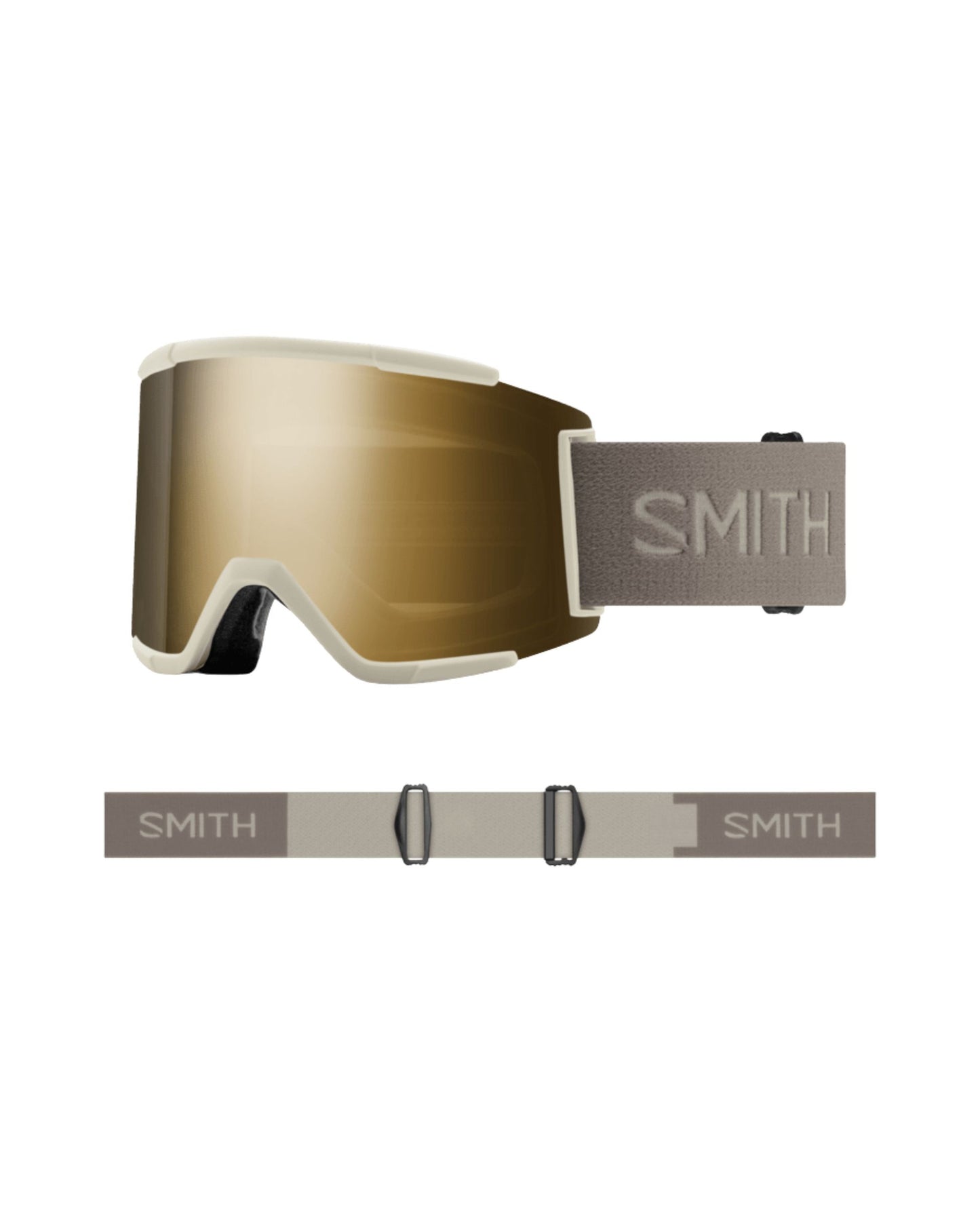 Smith Squad XL Ski Goggles - Chalk + ChromaPop Sun Black Gold Mirror Lens