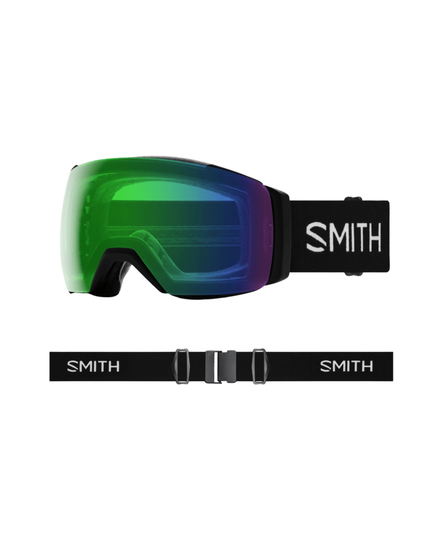 Smith IO Mag XL Ski Goggles - Black + ChromaPop Everyday green Mirror Lens