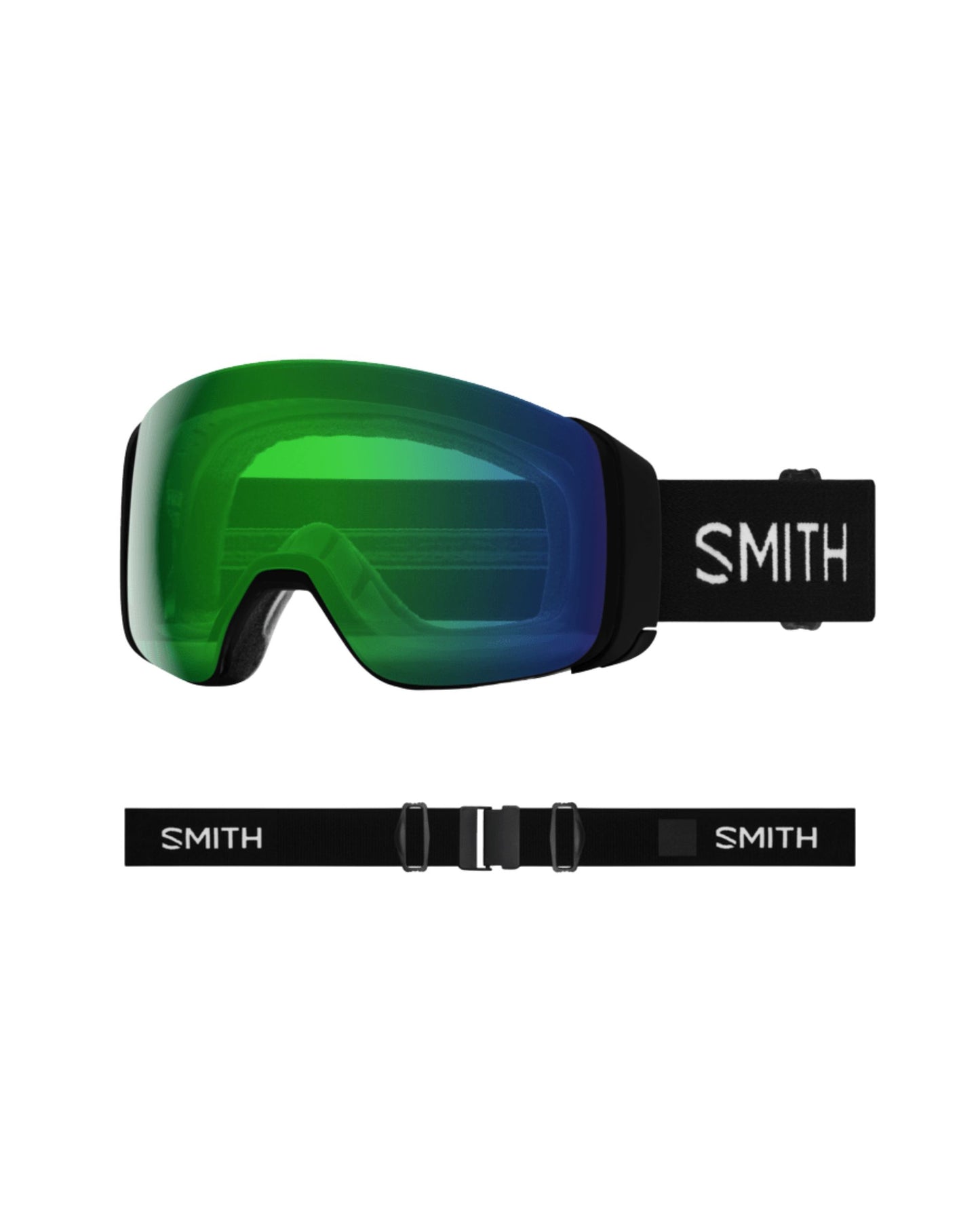 Smith 4D Mag Ski Goggles - Black + ChromaPop Everyday Green Mirror Lens