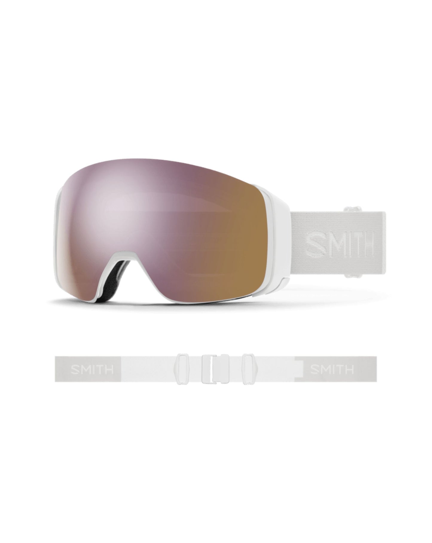 Smith 4D MAG Ski Goggles - White Vapor + ChromaPop Everyday Rose Gold Mirror Lens