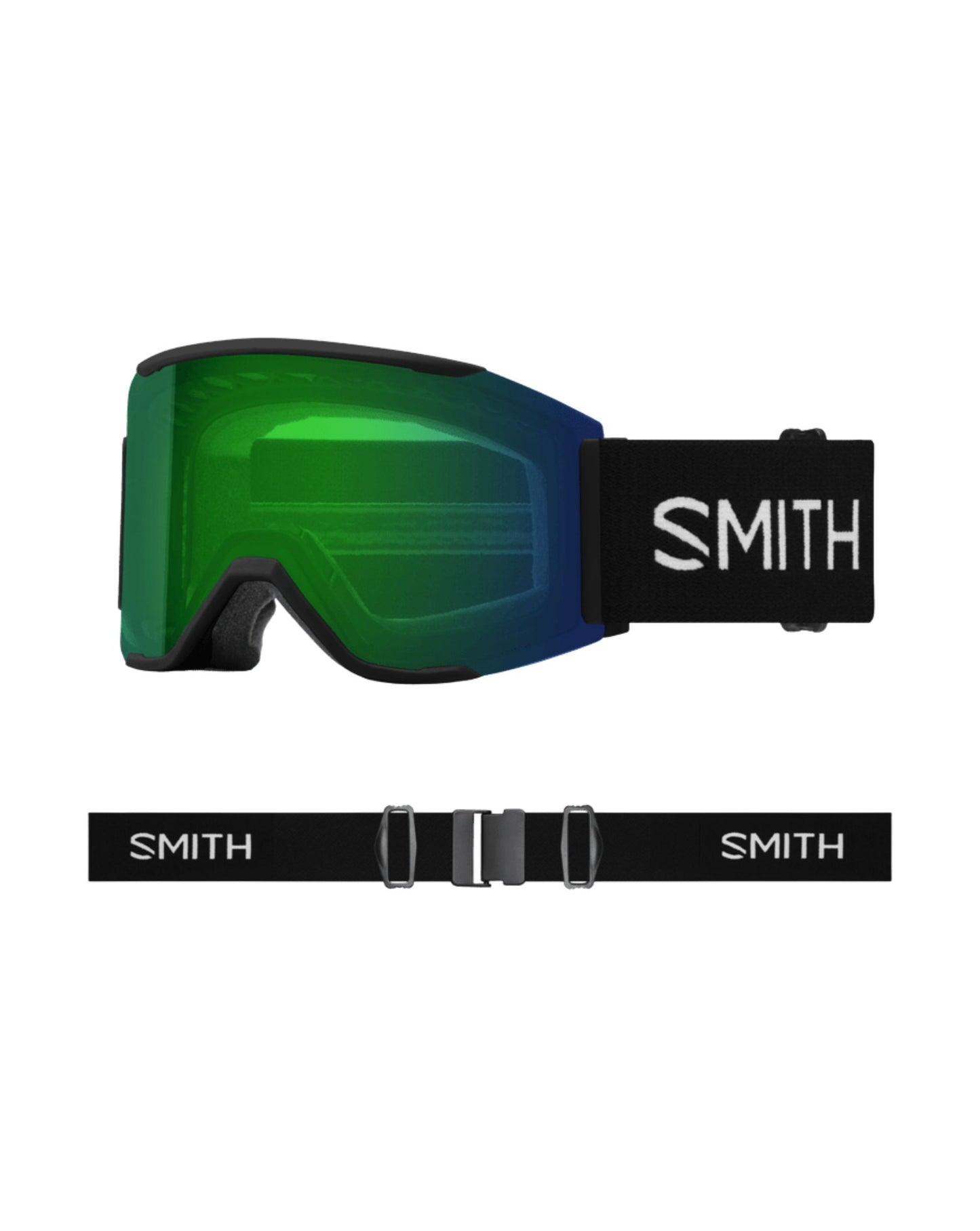 Smith Squad MAG Ski Goggles - Black + ChromaPop Everyday Green Mirror Lens