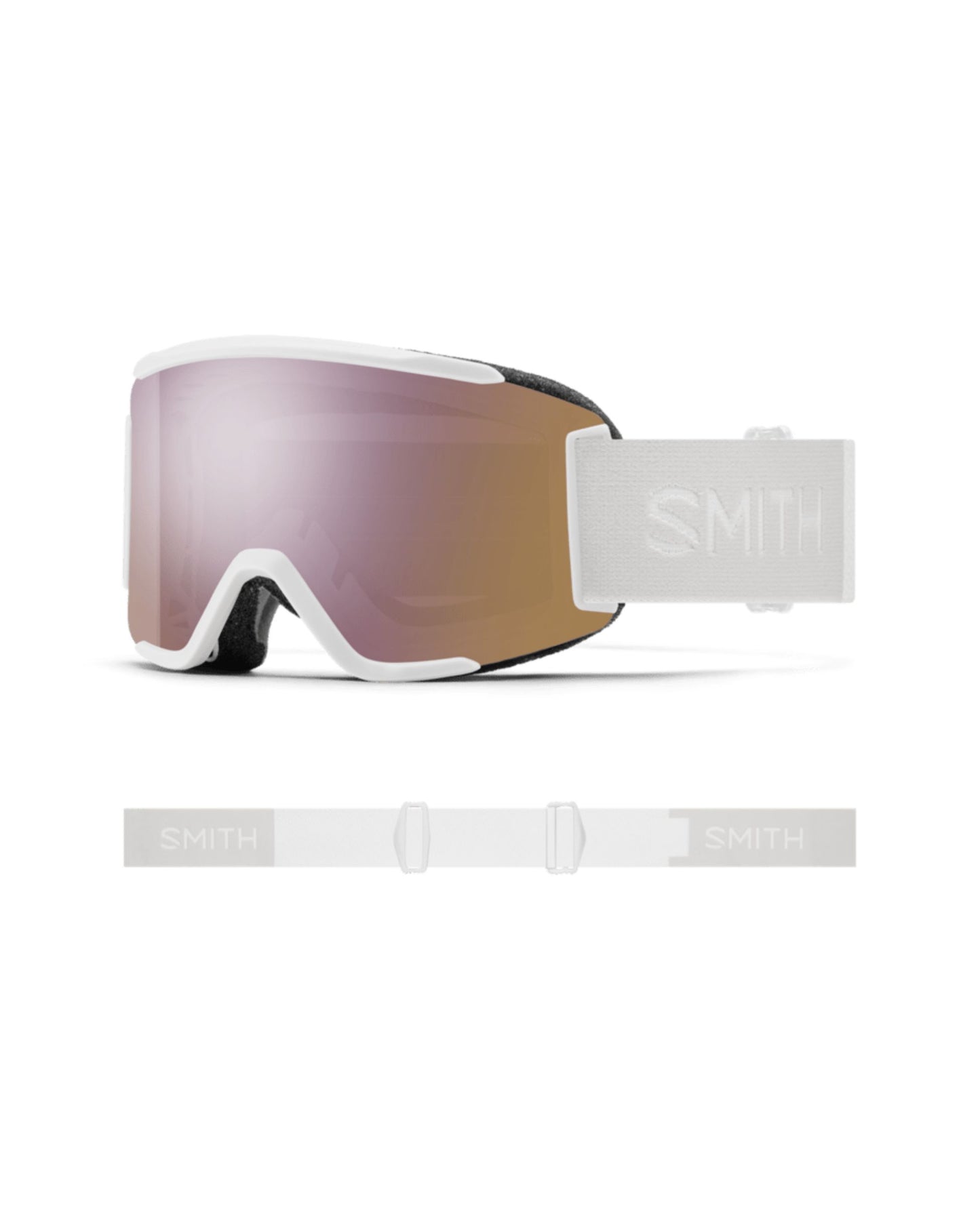 Smith Squad S Ski Goggles - White Vapor + ChromaPop Everyday Rose Gold Mirror Lens
