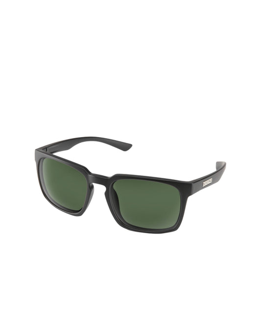 Suncloud Hundo Sunglasses - Matte Black + Polarized Grey Green Lens