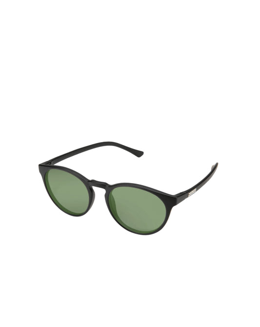 Suncloud Metric Sunglasses - Matte Black + Polarized Grey Green Lens