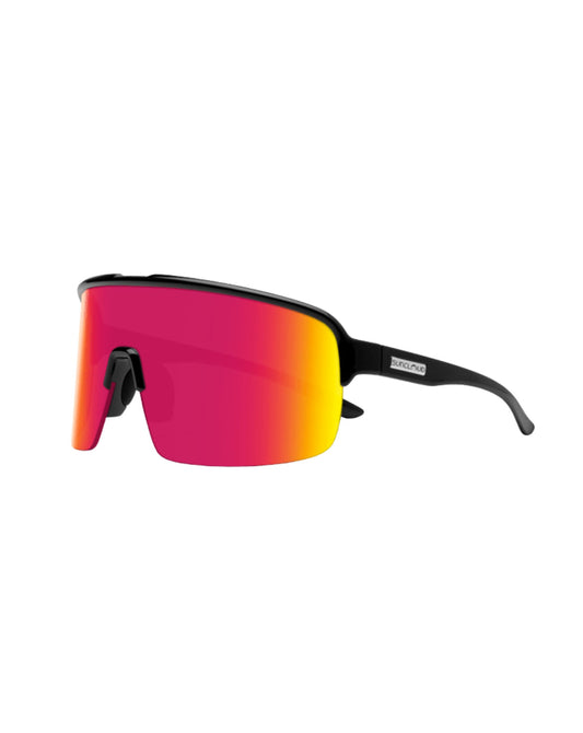 Suncloud Amplify Sunglasses - Black + Polarized Red Mirror