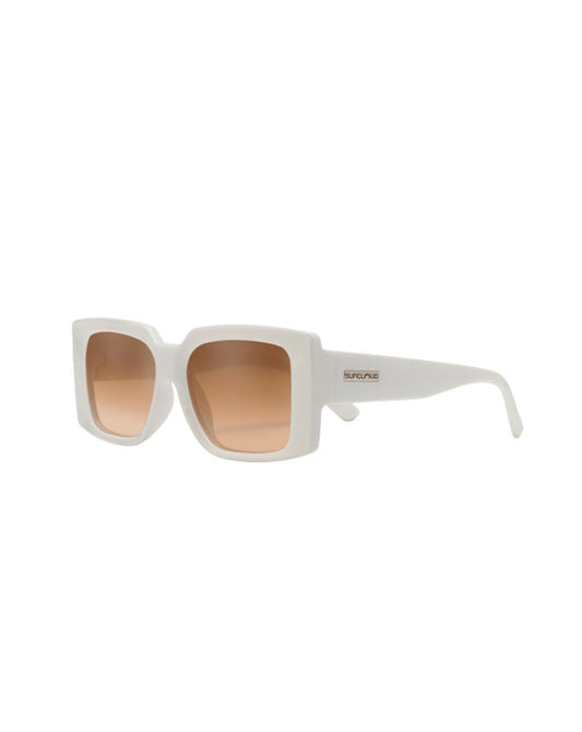 Suncloud Astoria Sunglasses - Ivory + Polarized Brown Gradient
