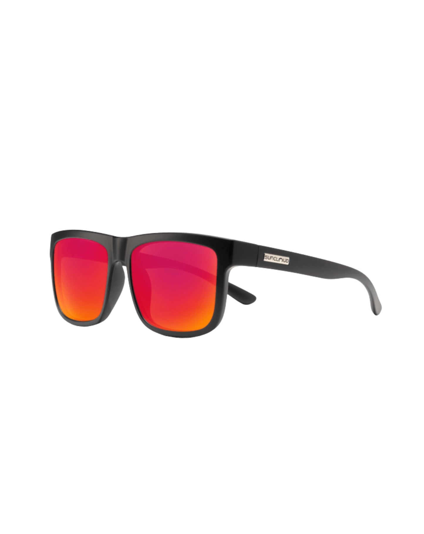 Suncloud Quiver Sunglasses - Matte Black + Polarized Red Mirror