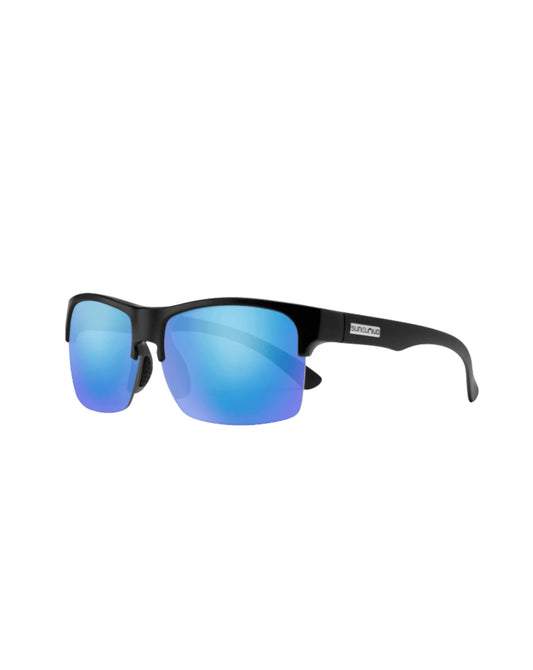 Suncloud Rambler Lite Sunglasses - Matte Black + Polarized Blue Mirror