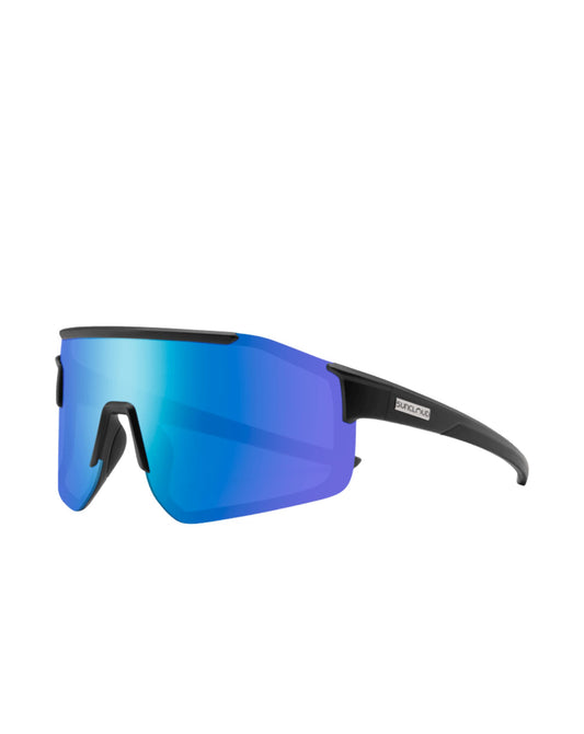 Suncloud Domain Sunglasses - Matte Black + Polarized Blue Mirror
