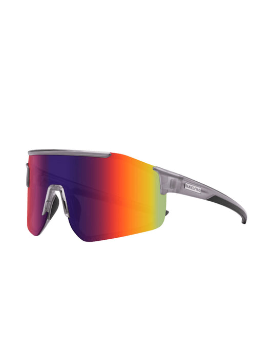 Suncloud Domain Sunglasses - Transparent Gray + Polarized Plasma Mirror Lens