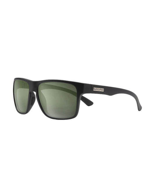 Suncloud Rambler Sunglasses - Matte Black + Polarized Grey Green Lens