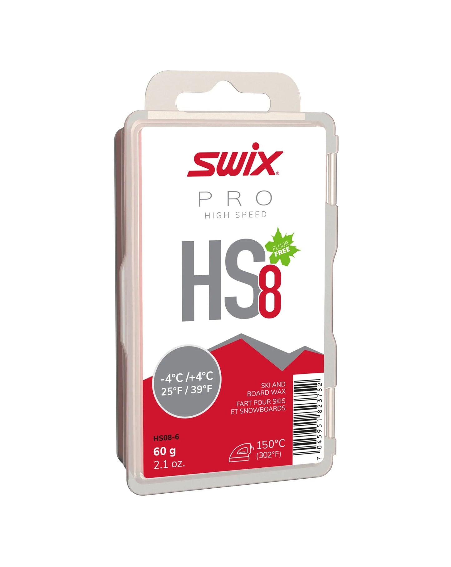 Swix HS8 Red -4C/+4C glide wax 60g