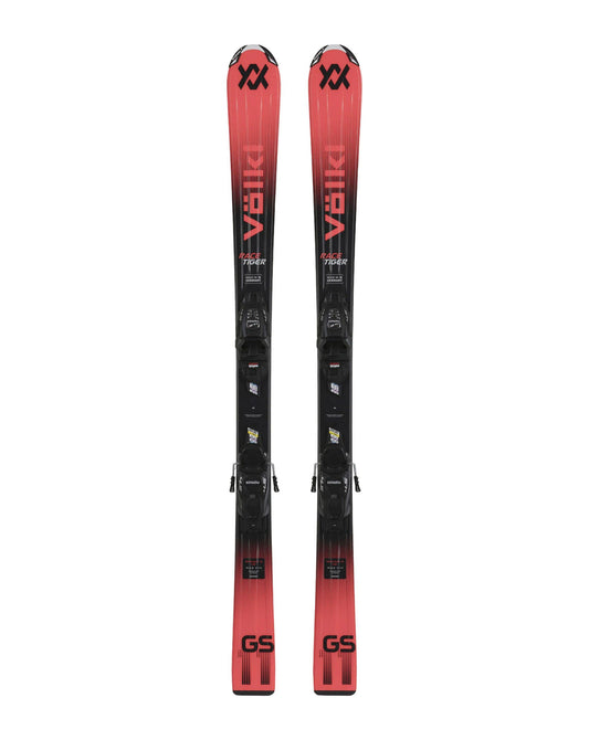 Volkl RaceTiger Junior Skis - Red + 4.5 VMotion Ski Bindings