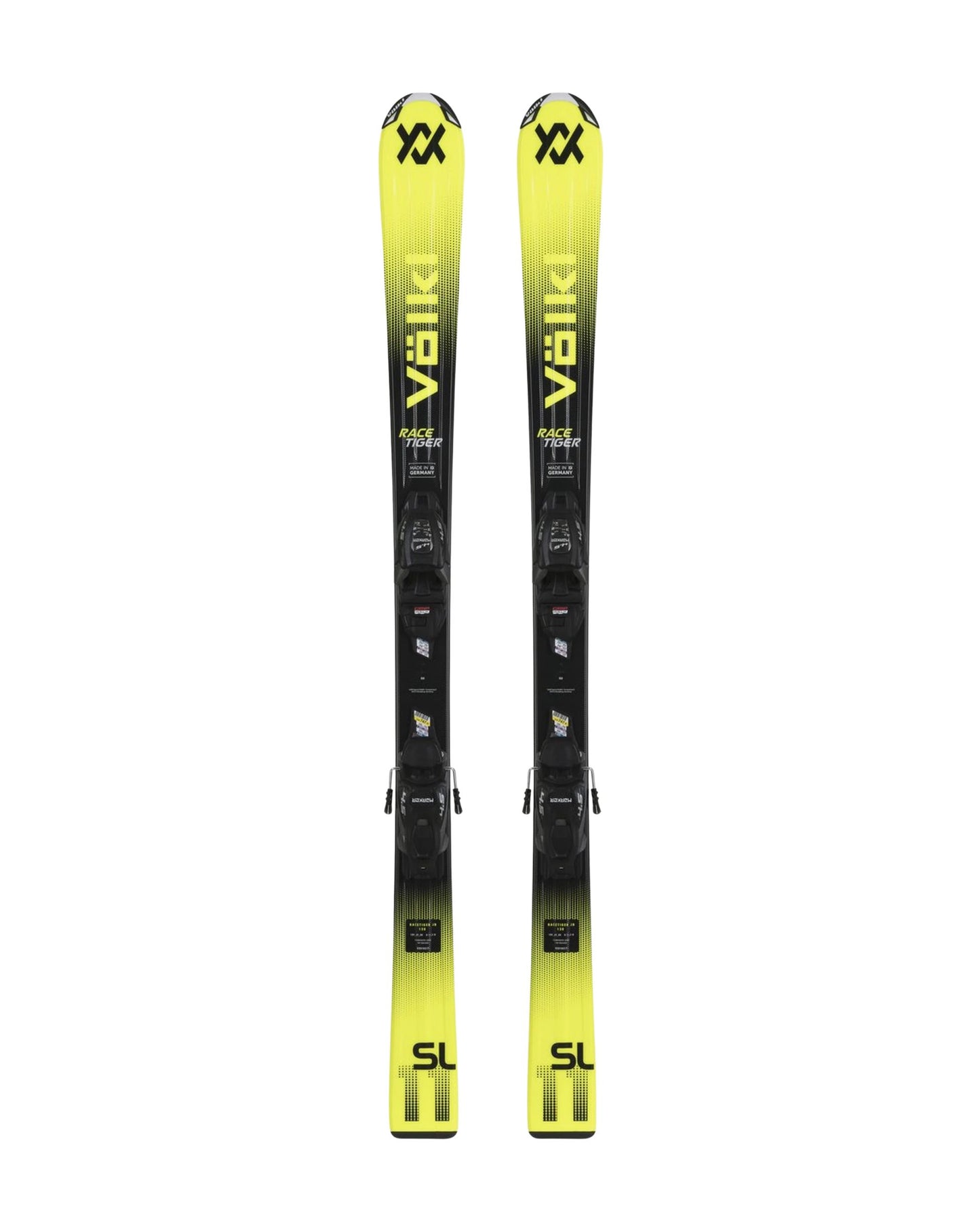 Volkl RaceTiger Jr Skis - Yellow + 4.5 VMotion