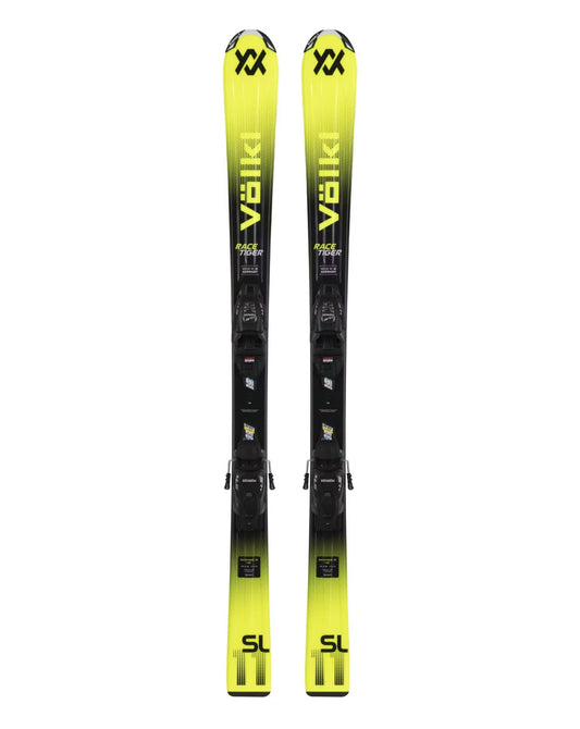 Volkl RaceTiger Junior Skis - Yellow + 4.5 VMotion Ski Bindings