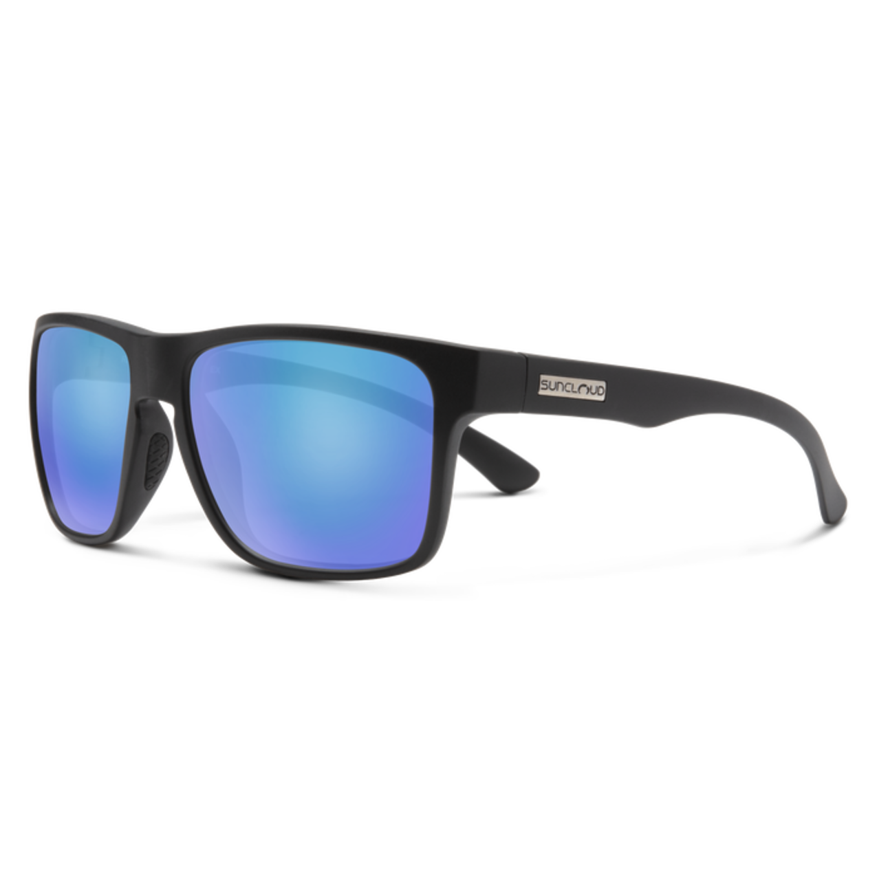 Suncloud Rambler Sunglasses - Matte Black + Polarized Blue Mirror Lens