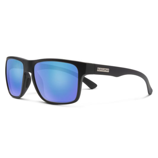 Suncloud Rambler Sunglasses - Matte Black + Polarized Blue Mirror Lens