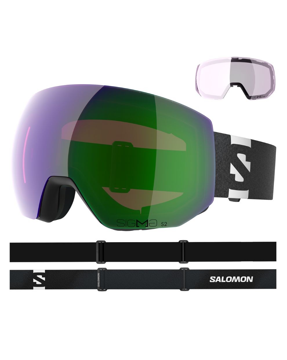 Salomon Radium Pro Sigma Ski Goggles Black Emerald Clear Aerobics First