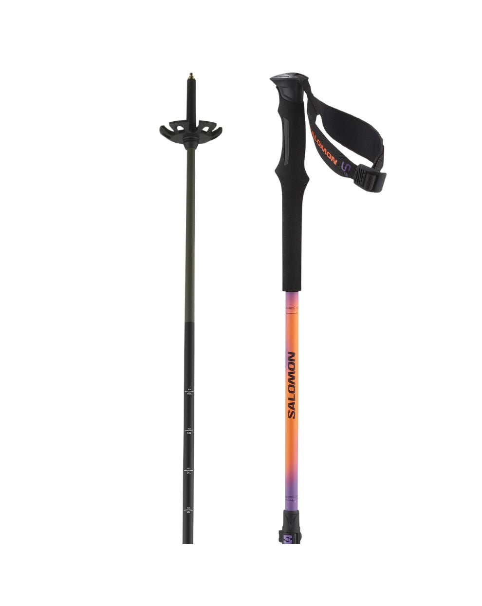 Salomon QST Carbon S3 Ski Touring Poles - Lilac Neon Orange