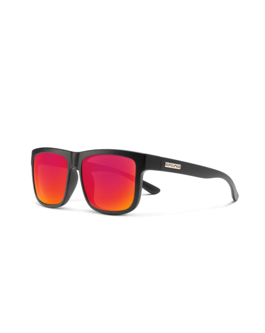 Suncloud Quiver Sunglasses - Matte Black / Polarized Red Mirror Lens