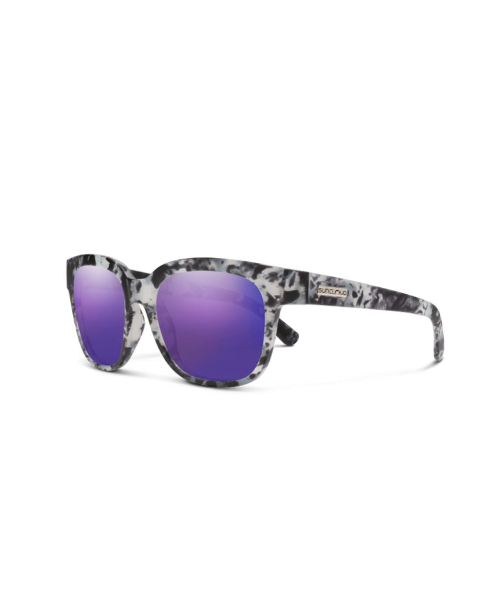 Suncloud Affect Sunglasses - Matte Ice Tortoise / Polarized Purple Mirror Lens