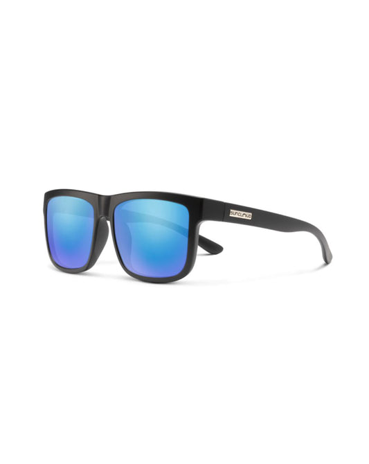 Suncloud Quiver Sunglasses - Matte Black / Polarized Blue Mirror Lens