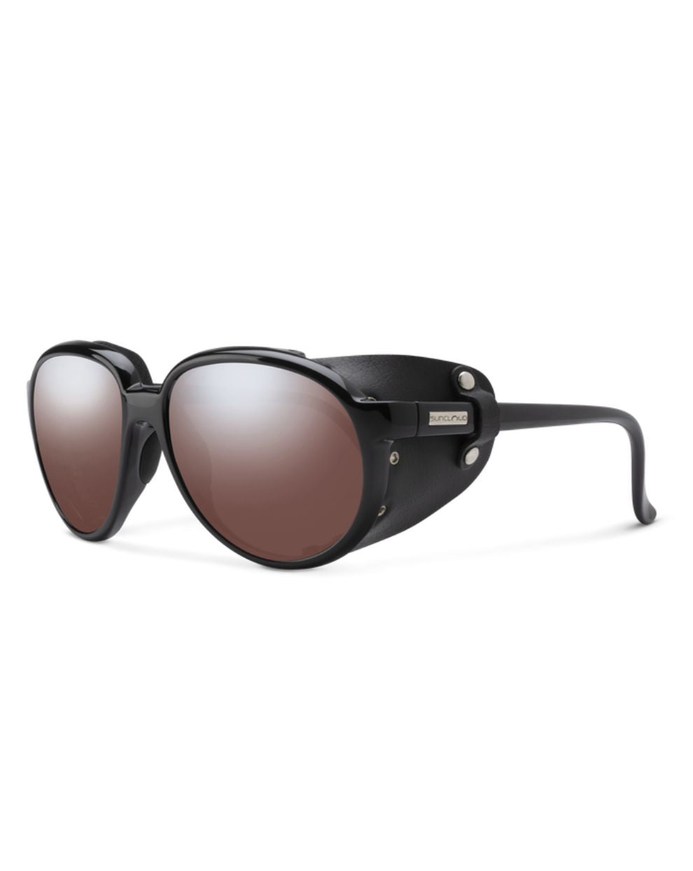 Suncloud Glacier Sunglasses - Black / Polarized Rose Flash Mirror Lens