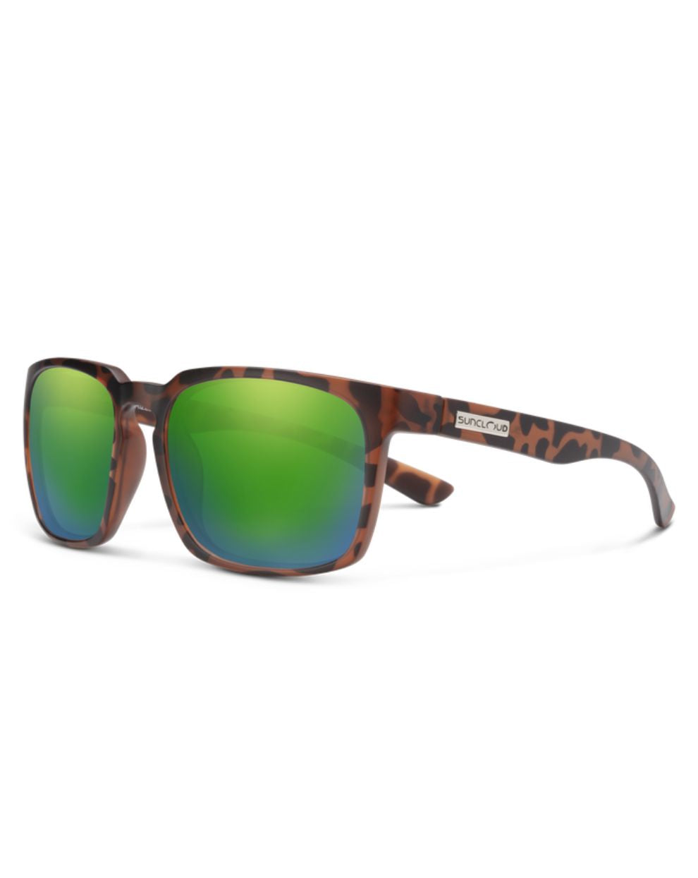 Suncloud Hundo Sunglasses - Matte Tortoise / Polarized Green Mirror Lens