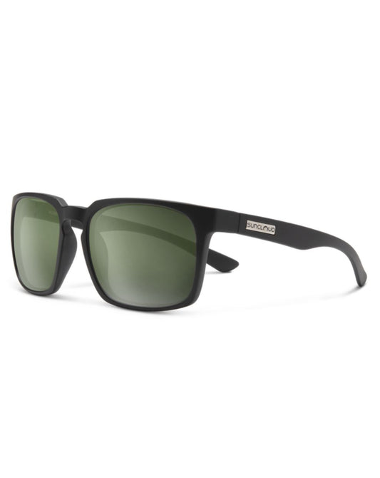 Suncloud Hundo Sunglasses - MAtte Black / Polarized Gray Green