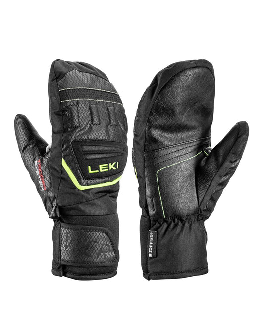 Leki Junior WCR Team 3D Mitts - Black / Ice Lemon