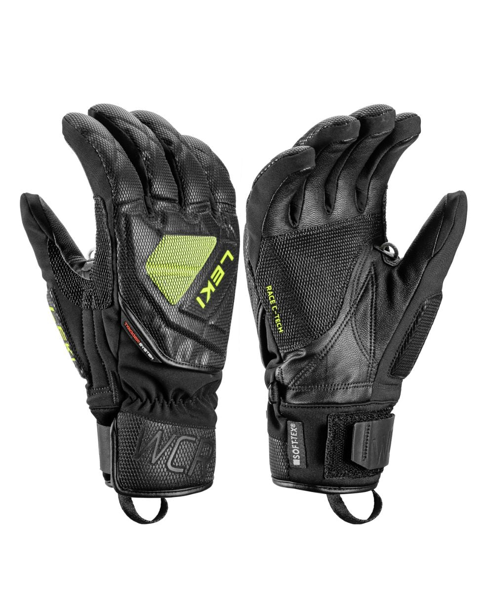 Leki WCR C-Tech 3D Gloves - Black / Ice Lemon