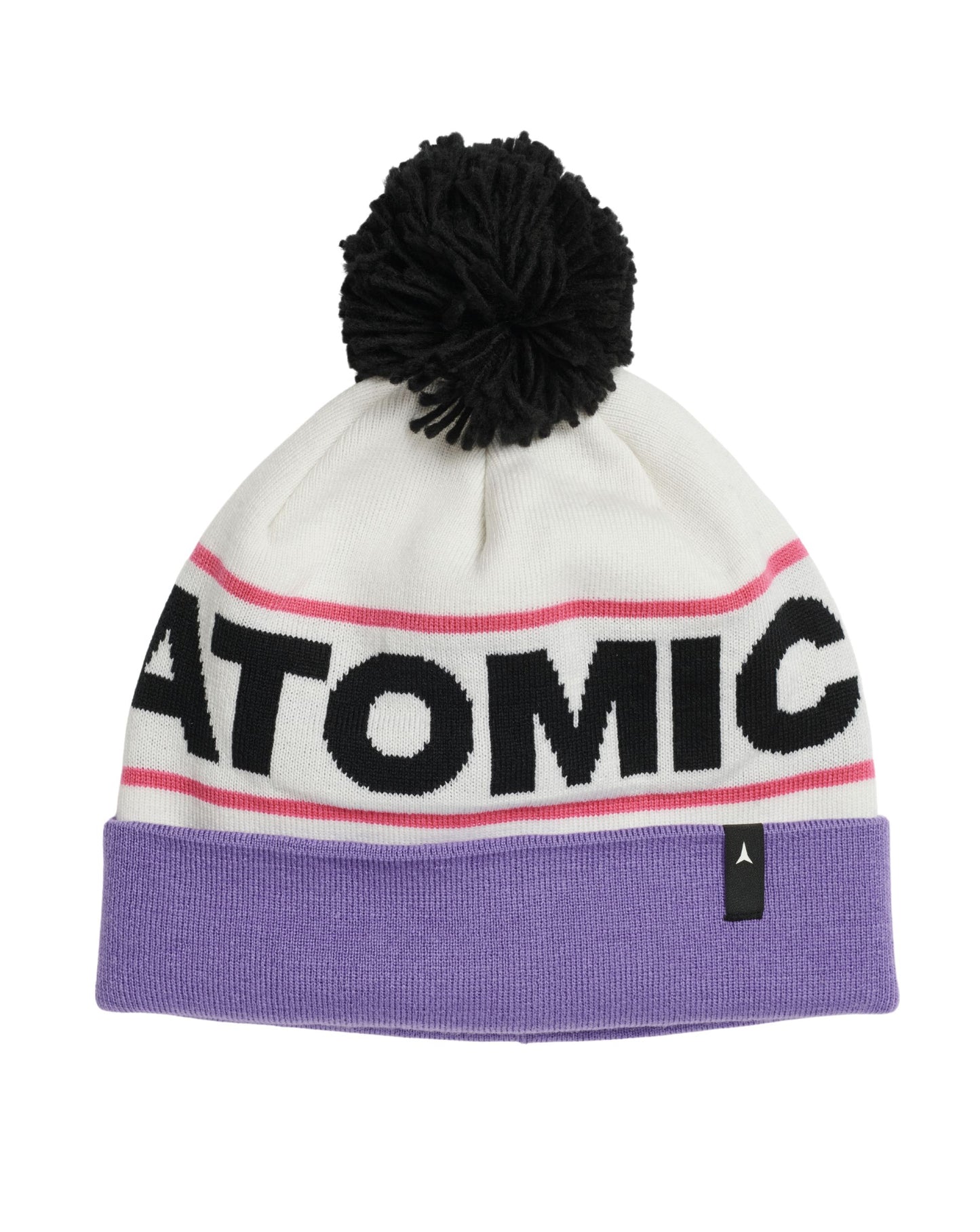 Atomic Alps Pom Beanie - Bright White/Dahlia Purple