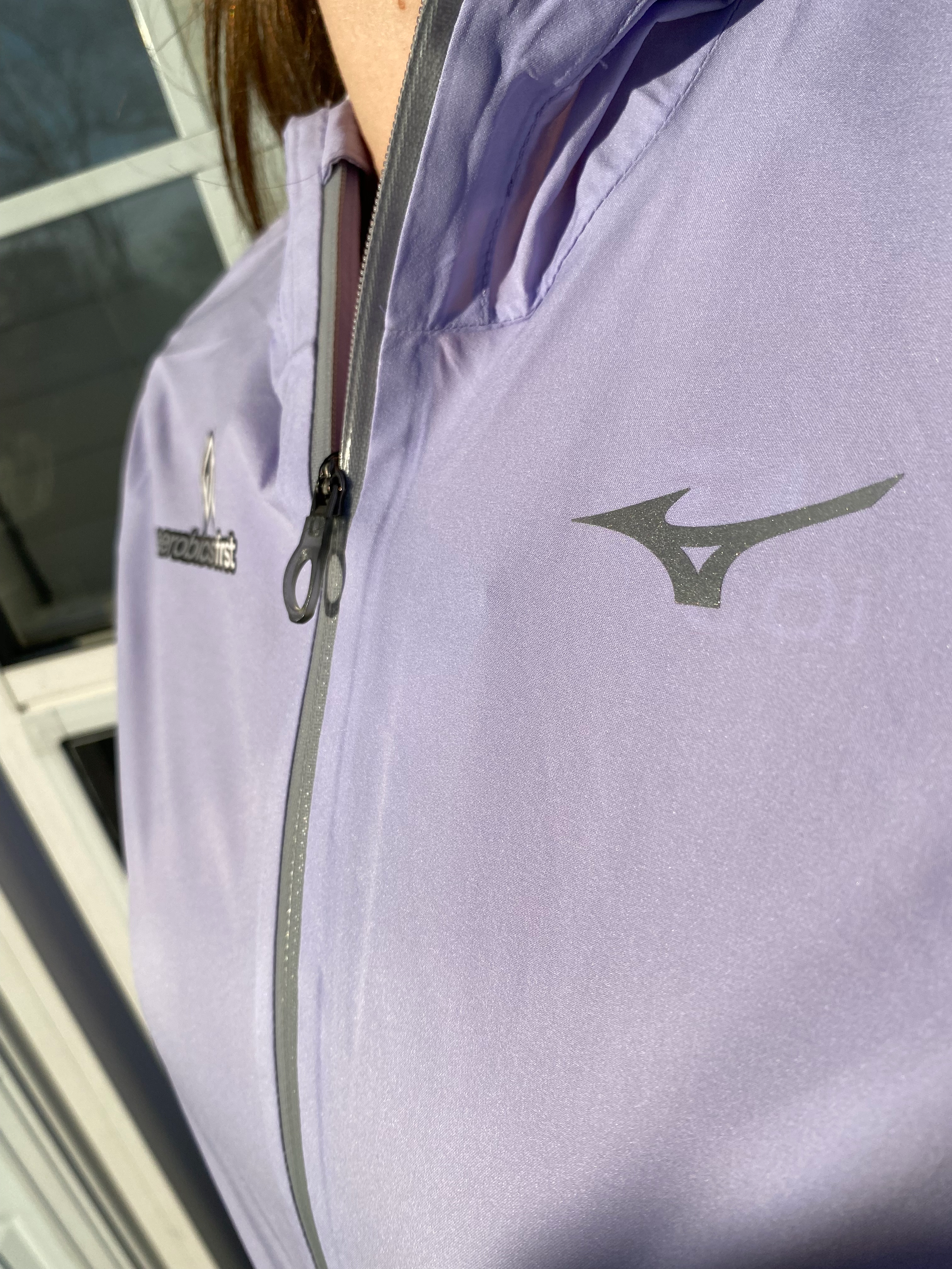 Mizuno Women s A1 Waterproof 20K ER Logo Jacket Purple SALE