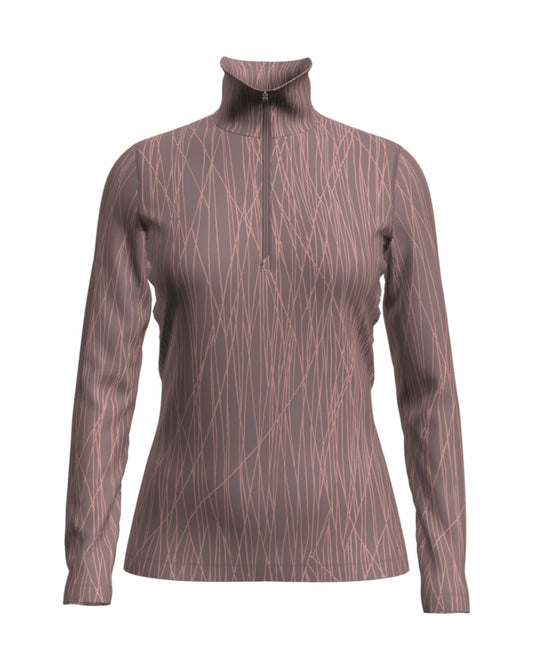 Icebreaker Women's 260 Tech Vertex Half Zip Delta Lines Thermal Top