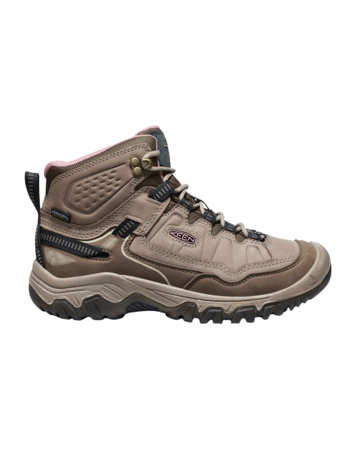 Keen Women's Targhee IV Mid Water Proof WIDE Hiking Boots - Brindle / Nostalgia Rose