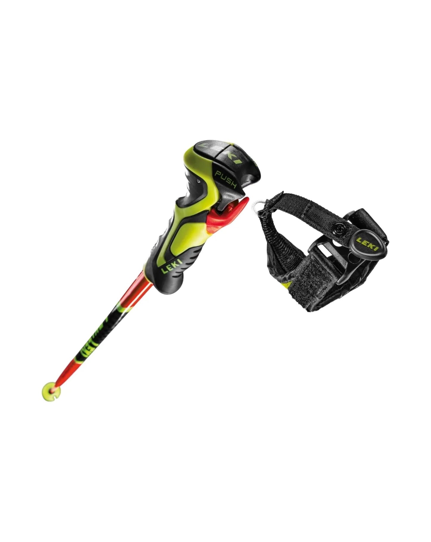 Leki WCR Lite SL 3D Ski Poles - Red/Yellow