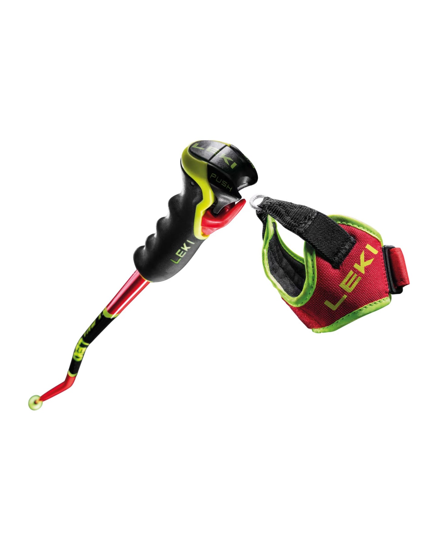 Leki WCR TBS GS 3D Ski Race Poles - Red/Neon